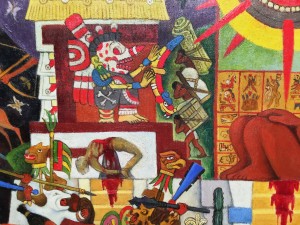 Диего Ривера - Доколумбова Америка, фрагмент 3, 1950 (холст, масло. Частное собрание)