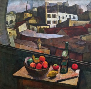 Диего Ривера - Нож и фрукты на окне, 1917 (холст, масло. Музей Долорес Ольмедо)
