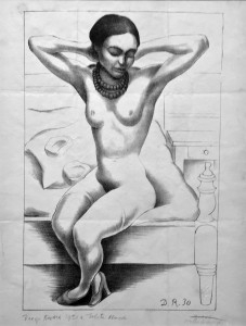 Диего Ривера - Обнаженная Фрида, 1930 (литография. Музей Долорес Ольмедо)