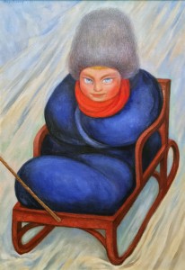 Диего Ривера - Ребенок на санках, 1956 (холст, масло. Музей Долорес Ольмедо)