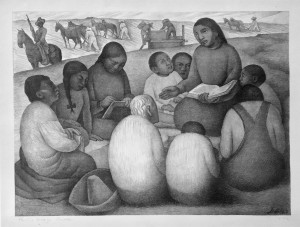 Диего Ривера - Сельская учительница, 1932 (литография, Музей Долорес Ольмедо)