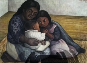 Диего Ривера - Семья, 1934 (холст, акварель. Музей Долорес Ольмедо)