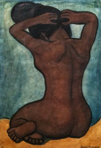 Диего Ривера - Теуана (Купание в реке), 1946 (бумага, акварель. Музей Долорес Ольмедо)