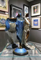 Роман Тыртов (Эрте) — Лунное сияние , 1985 (бронза, патинирование, роспись эмалью, золочение, мет. нити, сердолик).