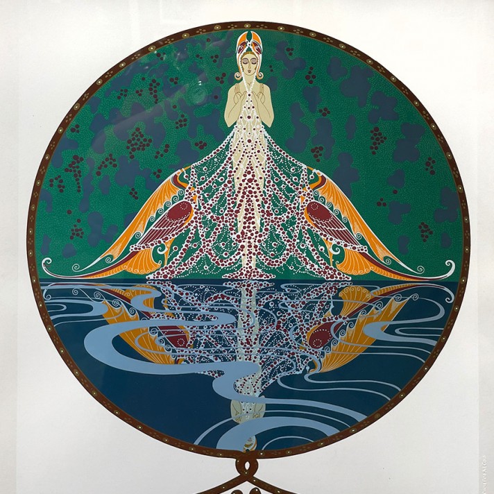 Роман Тыртов (Эрте) — Первое платье, 1978 (сериография по эскизу для обложки журнала 'Харперс Базар' № 1922, 49-300.