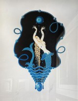 Роман Тыртов (Эрте) — Сапфир, знак зодиака Водолей. Серия 'Драгоценные камни', 1980-е (литография, 31-75).