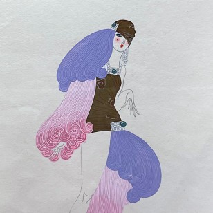 Роман Тыртов (Эрте) — Современная Венера, 1929 (бумага, карандаш, чернила).