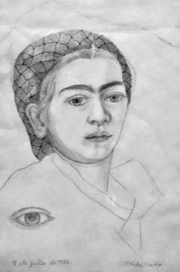 Фрида Кало - Автопортрет, 9 июля 1932 года, 1932 (бумага, карандаш. Собрание Хуана Рафаэля Коронеля Риверы)