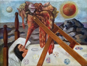 Фрида Кало - Без надежды, 1945 (мазониит, масло. Музей Долорес Ольмедо)