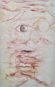 Фрида Кало - Без названия, без даты (пергамент, масло. Музей Долорес Ольмедо)