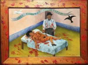 Фрида Кало - Несколько царапин, 1935 (металл, масло. Музей Долорес Ольмедо)