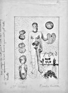 Фрида Кало - Фрида и аборт, 1932 (Литография, Музей Долорес Ольмедо)