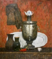 Геннадий Яндыганов — Красный натюрморт, 2016 (холст, масло)