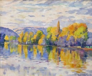 Жоржетт Агютт - Банки Сены осенью (холст, масло)