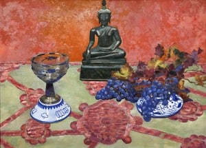 Жоржетт Агютт - Натюрморт с Буддой и виноградом (холст, масло)