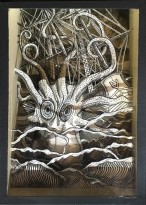 Валерий Гриковский - 23 объекта из серии 'Страсти по Линнею', 2014-18 (многослойная графика, бумага, тушь, пластик)