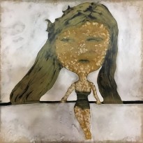 Клаудия Зуриато - Солевые заботы, 2011 (холст, морская соль, анилин, металл)