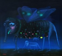 Леонид Пурыгин (1951-1995) - Голубая пипа, 199х (холст, масло)