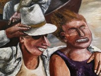 Наталья Нестерова - Персонажи, катающиеся на карусели (холст, масло) фрагмент