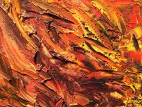 Николай Сажин - Автопортрет в виде головы олоферна (Зевающий), 1988 (оргалит, масло) фрагмент 2