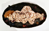 Олег Годес - Уснувшая Ева. Эскиз салатницы, 1994 (папье-маше) вид сверху