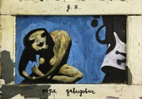 Юрий Штапаков - Даниил Хармс. Федя Давидович, 2013 (дерево, масло)