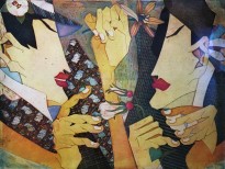 Юдзи Хирацука - Праздничные цветы, 2002 (интаглио, шин-колле)