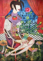 Юдзи Хирацука - Царица полей — дайкон, 2013 (интаглио, шин-колле)