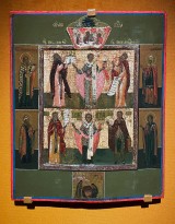 Избранные святые. Конец XVI — начало XVII вв. (врезок в доску XIX в.) Новгород