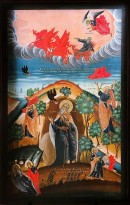 Пророк Илия в пустыне со сценами жития, вт. п. XVIII в., ЦР (дерево, темпера).