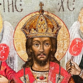 Предста Царица, перв. треть XVIII в., ЦР (дерево, темпера), фрагмент.