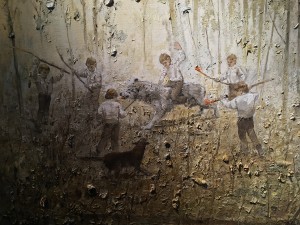 Ярмо Мякиля - Мальчик, превратившийся в оленя у Тайных Ворот II, фрагмент, 2013 (холст, масло)