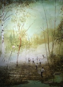 Ярмо Мякиля - Мальчик, превратившийся в оленя у Тайных Ворот III, 2014 (холст, масло)