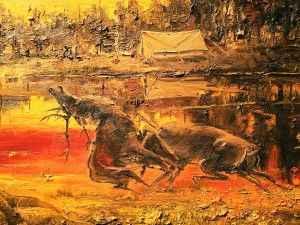 Ярмо Мякиля - Ночлег, 2017 (холст, масло, фрагмент 1)