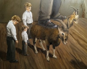 Ярмо Мякиля - Обряд посвящения (фрагмент), 2013 (холст, масло)