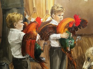 Ярмо Мякиля - Чревовещание (фрагмент), 2013 (холст, масло)