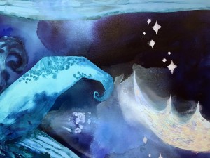 Мэй Салех Аль Маннай - Затмение Луны, 2018 (холст, акрил), фрагмент