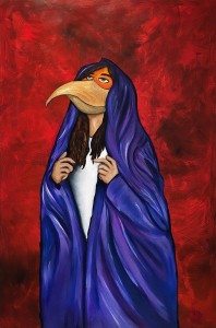 Фатима Мохаммед - 3naj - Размышление о сверхзвуковом, 2018 (холст, масло, асфальт)