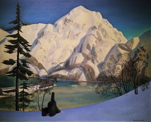 Рокуэлл Кент - Аляска. Вид с лисьих островов зимой, 1919 (холст на фанере, масло), ПМ