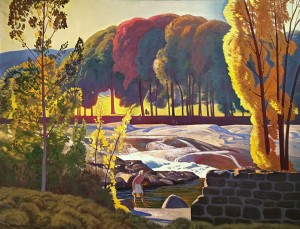 Рокуэлл Кент - Пороги на реке Осейбл. Адирондак, 1954 (холст, масло), ПМ