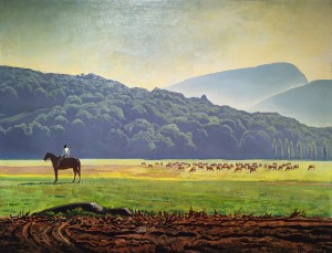 Рокуэлл Кент - Салли верхом на лошади. Асгор, 1948 (холст, масло), ПМ