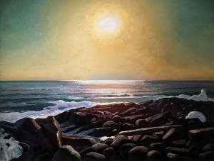 Рокуэлл Кент - Солнце над морем. Мэн, Монхеган, 1909-10 (холст на фанере, масло), ПМ