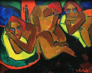 Эрнст Людвиг Кирхнер - В киоске, 1912 (холст, масло)