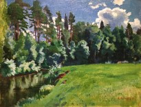 А. А. Рылов - Контрасты света и тени, 1928 г. (холст на картоне, масло)