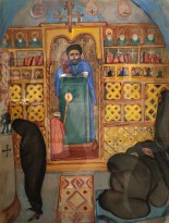 А. В. Щекатихина-Потоцкая - Коптская церковь в Каире, 1923 (бумага, графитный карандаш, акварель, гуашь)