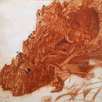 А. Е. Яковлев - Гора (бумага, сангина, графитный карандаш)