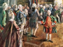 А. Н. Бенуа - Выход Императрицы Екатерины II (фрагмент), 1907-1951 гг., бумага, смешанная техника