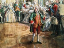 А. Н. Бенуа - Выход Императрицы Екатерины II (фрагмент 2), 1907-1951 гг., бумага, смешанная техника