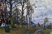 А. Н. Бенуа - Охота на кабана, 1919 (бумага, смешанная техника)