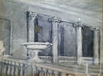 А. П. Остроумова-Лебедева - Дворцовый интерьер, 1918 г. (бумага, акварель)